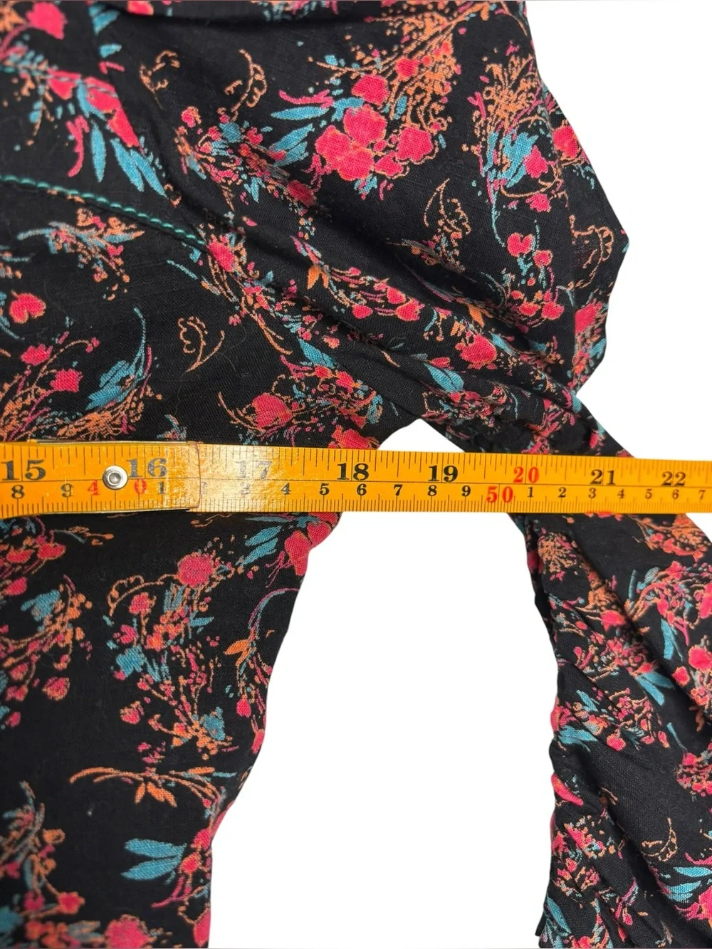 Free People Monica Floral Cropped Top Corset Black Cotton Boho Small Western